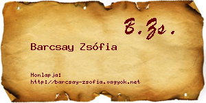 Barcsay Zsófia névjegykártya